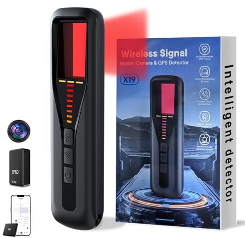 Kamera Detektor, Wanzen Detektor RF Wireless GPS Tracker Finder Detektor Abhörwanzen Aufspüren Versteckte Kamera 5 Stufen Empfindlichkeit für Hotel Heim Büro Reisen Hidden Camera Detector