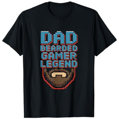 Funny Bearded Gamer Dad Gaming Dad Beard Legend Father's Day T-Shirt