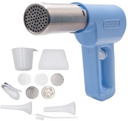 Livington PastaBlizz - kabellose Nudelmaschine inkl. umfangreichem Zubehör - kompakter Pastamaker - Pastamaschine für 5 Nudelformen - Spaghetti, Gnocci, Bandnudeln