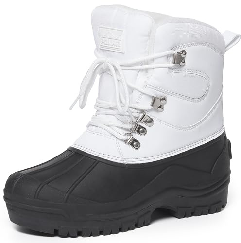 Polar Mens Short Nylon Mesh With Overlay Duck Waterproof Sole Lace Up Winter Snow Boots