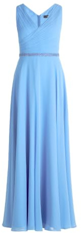 Vera Mont Damen Abendkleid mit Plissee 50, Paris Blue