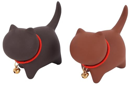 Gutol 2pcs Adorable Kitten Tea Pet, Handmade Zisha Clay Ornament, Suitable for Home, Office, or as a Gift for Tea Lovers.