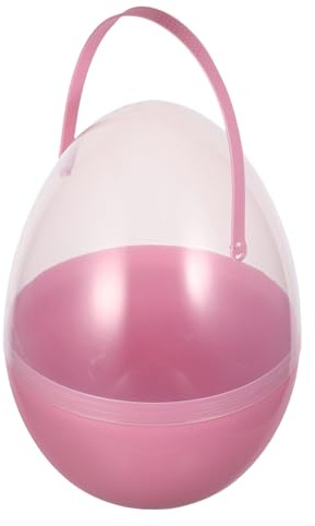 CIYODO Befüllbare Jumbo Ostereier aus Transparentem Kunststoff 25cm Große Wiederverwendbare Eierbehälter mit Griff für Ostereiersuche Geschenkverpackung und Osterparty Dekoration