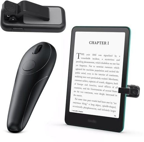 GEVO Remote Control Page Turner for Kindle Paperwhite Oasis Scribe Kobo | RF Kindle Clicker Page Turner for iPhone iPad Tablets,Camera,Video Record,Novels Ereader Accessories| Wrist Strap Storage Bag