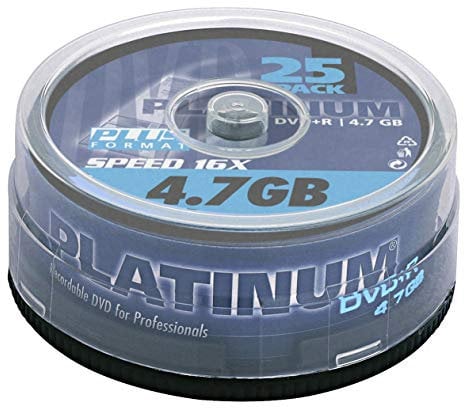 Platinum DVD+R 16x Speed 4,7 GB in 25er Spindelbox