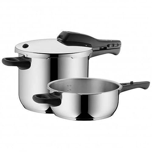 WMF Perfect - Set Olla Rápida, Diámetro 22 cm, 2 piezas 6,5L y Cuerpo 3L Acero Inoxidable, Compatible con inducción