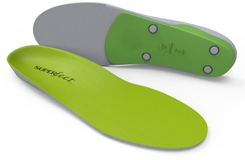 Superfeet All-Purpose Support High Arch Insoles (Green) for Active Lifestyle with High Arch Support - Junior/Little Kid 13.5-2
