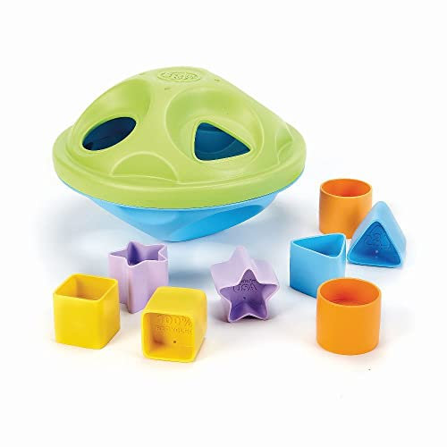 Green Toys 8601036 Formsortierer, nachhaltiges Lernspielzeug für Babys und Kleinkinder ab 6 Monaten, 9-teilig