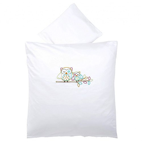 BabyNest Satin-Bettwäsche Eule 80/80 orange