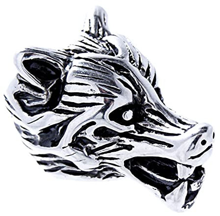 Kiss of Leather Bartperle Haarperle Edelstahl Wolf 8mm Innendurchmesser