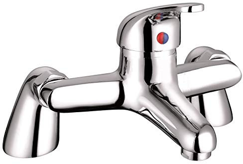 VeeBath PFR94 Perth Modern Round Large Monobloc Single Lever Bath Filler Mixer Tap Bathroom Tub Brass Faucet - Chrome, 13.2 cm*18.0 cm*22.0 cm
