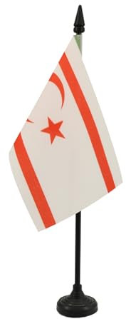 AZ FLAG - Tischflagge Türkische Republik Nordzypern - 15x10 cm - Nord-Zypern Tischfahne 10 x 15 Cm - Flaggen