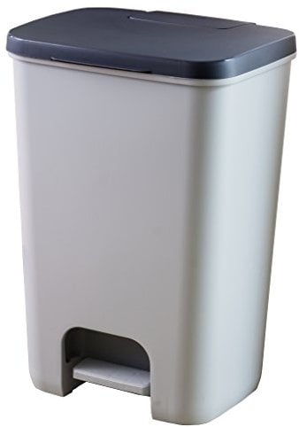 CURVER Abfalleimer ESSENTIALS 40L Abfalleimer, Plastik, Dunkelgrau/hellgrau, 35 x 25 x 10 cm