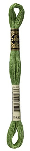 DMC Lichteffekte mit Stickerei Floss 8,7 m 12-Pack grün (Medium-Forest-Green)