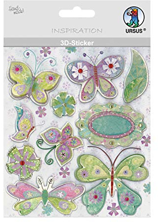 Ursus 564200117 - 3D Sticker Everyday, bestehend aus mehreren Ebenen, hochwertige Materialien, selbstklebend, ideal zum Verzieren von Grußkarten, Scrapbooking und für andere Bastelarbeiten