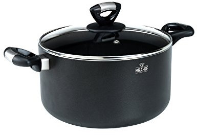 Pentole Agnelli ALSA2104MR28 Mr Chef Casseruola con 2 Manici, Diametro 28 cm, Nero