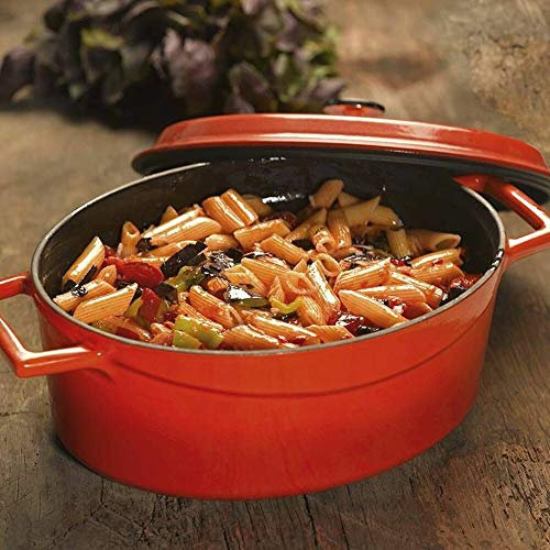 Lava Signature Enameled Cast-Iron Oval Dutch Oven - 4-1/4 Quart, Cayenne Red