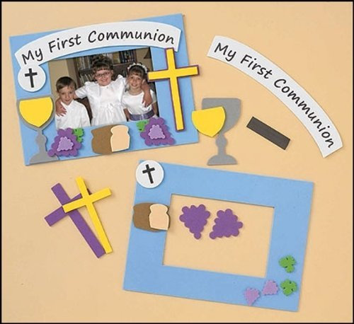 My Holy First Communion Foam Photo Frame with Chalice Arts and Craft Kit for Kids