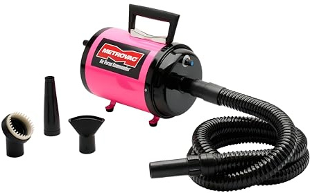 METROVAC AFTD-3V Air Force Commander Variable Speed Pet Grooming Dryer Pink | High Velocity Dog Hair Blower 4.0 HP USA