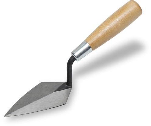 Marshalltown Pointing Trowel, 5 x 2 1/2 Inch Inch Blade, Philadelphia Pattern, Single Piece High Carbon Steel, Wooden Handle, Repair Mortar Joints, Masonry, Made in The USA, 45 5