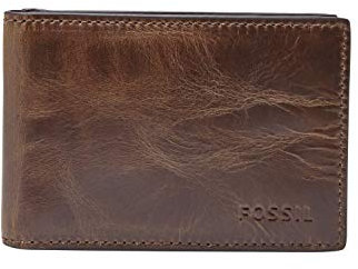 Fossil Herren Vordertasche Brieftaschen, Derrick Dunkelbraun, Einheitsgröße