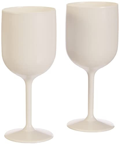 Mojito Design Box Verres à Pied, Plastique, Blanc, 0.45 litres, 2 pièces