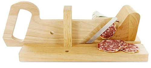 COOK CONCEPT, Trancheuse Guillotine Coupe Charcuterie Saucisson, Manuelle Bois Inox, Accessoire idéal pour des apéros réussis, Ultra-tranchant, Idée Cadeau