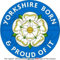 Yorkshire Born & Proud weiß rose of York England UK 100 mm (10,2 cm) Vinyl Bumper Aufkleber, Aufkleber