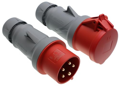 SET MENNEKES CEE Kupplung und Stecker 16A; 5-polig 6h 400 V Starkstrom Kupplung Industriequalittät