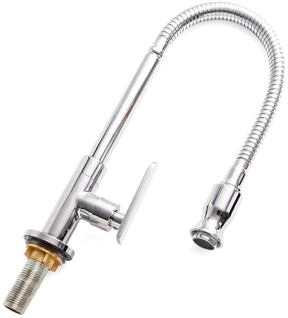 Inchant Single Lever Flexible Pull Out Kitchen Water Tap Sink Faucet Single-Tube Cold Water Basin Taps Vanity Vessel Faucets Deck Mount Chrome Finish