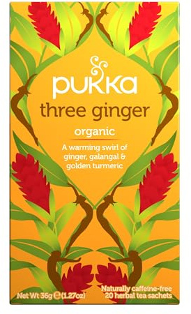Pukka Organic Three Ginger Tea Bags - 20 Sachets, 36g