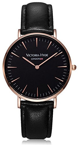 VICTORIA HYDE unisex donna uomo orologio analogico al quarzo cinturino in vera pelle impermeabile