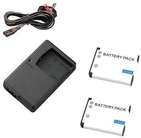 Mains Charger and 2Pcs Battery for Nikon COOLPIX A100, A300, S32, S33, S100, S2500, S2550, S2600, S2700, S2750, S2800, S2900, S3100, S3200 Camera - Replacement for Charger MH-66 for EN-EL19 Battery