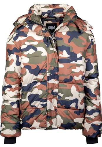 Urban Classics Women's Ladies Boyfriend Camo Puffer Jacket, Multi-Coloured (Rustica 01456), L