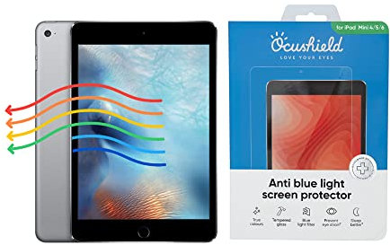 Ocushield Anti Blue Light Protector de pantalla de vidrio templado para Apple iPad Mini 4/5 (8) - Filtro de luz azul para iPad - Antideslumbrante - Protege tus ojos y mejora el sueño…