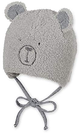 Sterntaler - Baby Mädchen Jungen Mütze gefüttert Wintermütze zum Binden mit Öhrchen Teddy, kieselgrau - 4501980, Größe 41