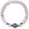 Majas Perlen Rosenquarz Armband Perlen echt 6mm Lebensbaum Edelstahl Silber oder Gold - Handmade Perlenarmband Rosa Liebe Freundschaft Romantik - Spiritueller Schmuck Damen Herren Kinder