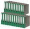 Original Falken 25er Pack Recycling-Ordner Wolkenmarmor. Made in Germany. 5 cm schmal DIN A4 grüner Rücken Ringordner Aktenordner Briefordner Büroordner Pappordner CO2-Neutral Blauer Engel