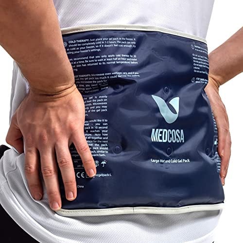 Medcosa Grande Poche de gel Chaud/Froid Réutilisable et Flexible, Pour Soulagement des Douleurs Liées à des Blessures au Genou, au dos et à L'épaule, à des Inflammations, Après une Opération, etc.