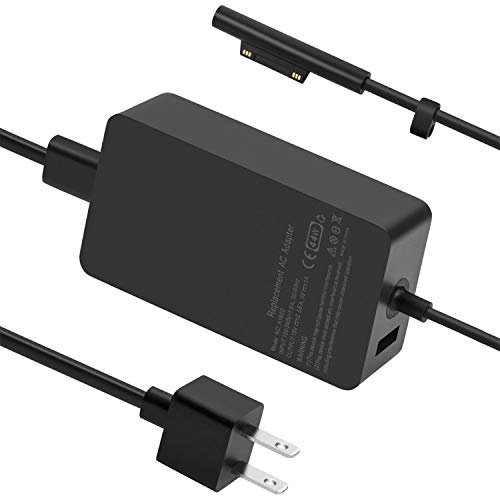 Chargeur Surface Pro 4 Pro 6, alimentation 44 W, adaptateur secteur chargeur compatible avec Microsoft Surface Pro 3/4/5/6/7, Surface Laptop 1/2/3, Surface Book, Surface Go 1/2