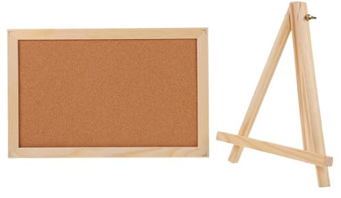 NUOBESTY Kork Pinnwand Meassge Kork Tafel Mini Holz Display Staffelei für Home Office Notice Foto Display mit Tafel Ständer