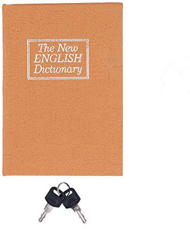 Buchtresor mit Schlüsselschloss, Mini-Safe-Box-Simulationsbuchsicherheit Geldversteckbox, Umleitungsbuch-Safe 4,5 X 3,1 X 1,8 Zoll(Gelb)