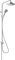 hansgrohe Vernis Blend - Duschsystem ohne Armatur, Regendusche (205 mm) mit Umsteller, Handbrause (2 Strahlarten), Schlauch, Brausestange und runder Kopfbrause (1 Strahlart), Chrom, 26272000