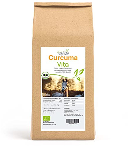 Cellavita Bio Curcuma Vita für Pferde 5kg Vorratsbeutel | Kurkuma Pulver