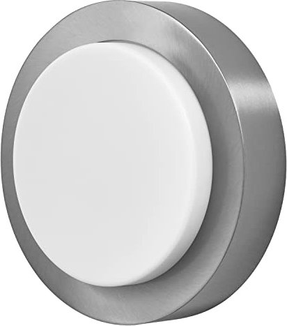 LEDVANCE ENDURA STYLE DISC ST Ø 20cm - moderne Außenleuchte, mit Edelstahl-Gehäuse, runde LED Außenwandleuchte, 8W, 3000K warmweiß, 485 Lumen, gebürstete Stahloptik