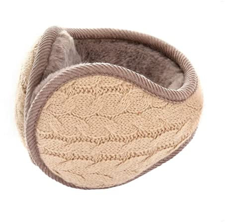 Ohrenschützer Damen Herren Rückentragend Earmuffs Plüsch Ohrenwärmer Faltbare Winterzubehör Outdoor Ski Verdickt Ohrenschutz Laufen Ohrwärmer Wandern Earband für Camping Bergsteigen (Khaki)