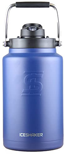 Ice Shaker Gallone Water Bottle, Gallon Water Jug, Edelstahl Water Bottle with Strow, As Seen on Shark Tank, Isolated Water Bottle with Strow, Navy