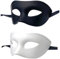 Maskerade Herren Damen Griechisch venezianische Party Maskenmasken Masken Halbgesichtsmasken mythologisch griechisch geeignet für Halloween Weihnachten Di Gras Party Einheitsgröße, weiß + schwarz, 2
