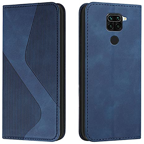 Mo-Somnus Kompatibel mit Xiaomi Redmi Note 9/Redmi 10X 4G Hülle, Magnet PU Leder Flip Wallet Case Tasche Handyhülle, Schutzhülle Xiaomi Redmi Note 9/Redmi 10X 4G Klapphülle mit [Kartenfächer] (Blau)