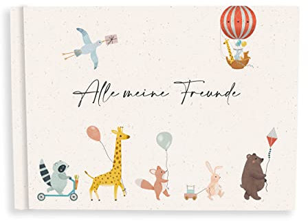 Freundebuch für Kinder | Kindergarten | Einschulung | Schule | Freundealbum Tiere | A5 Freundschaftsbuch